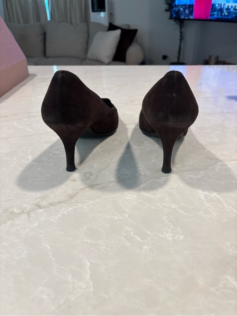 Prada Brown Suede Pointed Loafers - Picture 2 of 5
